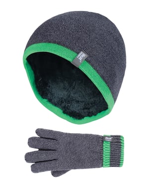 Heat Holders Kinderen Jongens Turn Over Hat Handschoenen Set - CG1P8