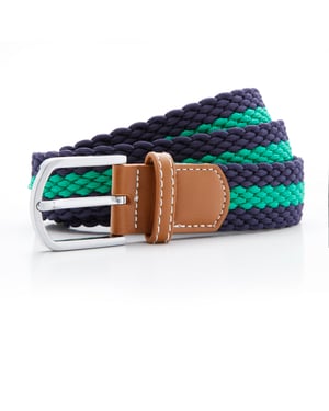 Asquith & Fox Heren Twee Kleuren Streepjes Vlechtriem (Marine / Gelei)