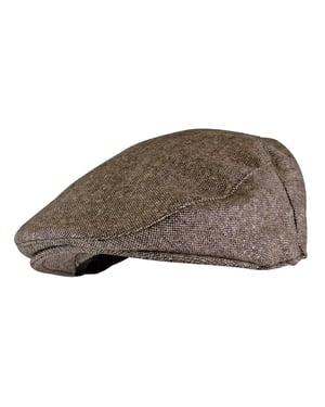 Traditionele platte pet van geruite wolmix voor heren - GL227 Bruin