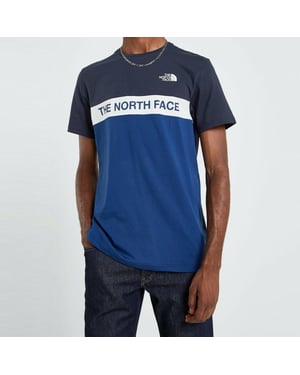 The North Face Heren Geweven Colour Block T-shirt Blauw
