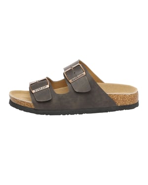 EVER AU Vrouwen Mallard Leren Tweeling Gesp Sandalen - Bruin Geolied Leer