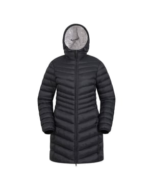 Mountain Warehouse Dames/Dames Florence gewatteerde jas met imitatiebontvoering (Zwart)
