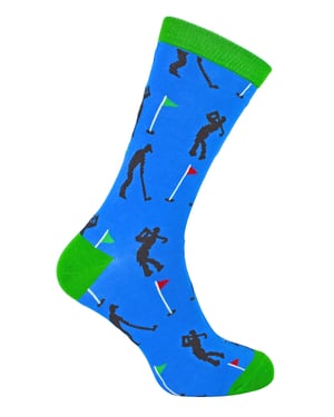 Mr Heron - Heren Grappige Golfsokken Patroon, Ademend Crew Golfkousen - 1 Paar - Golfers (Blauw)