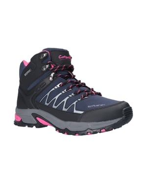 Cotswold Abbeydale Mid Dames Wandelschoenen Van Rubber In Marineblauw/Zwart/Fuchsia