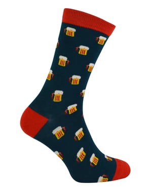 Mr Heron bamboesokken met nieuw patroon voor heren - Bier (Groenblauw)