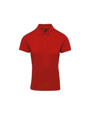 Premier Dames/dames Coolchecker Plus Piqu Polo met CoolPlus (Rood)