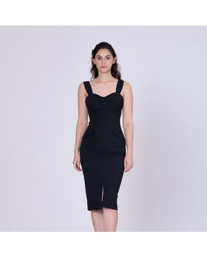 Mouwloze schede -jurk mini -stippen print