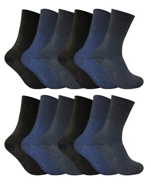 12 stuks sokken zonder elastiek thermo diabetessokken voor dames - Donkerblauw