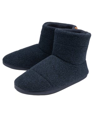 Heren Binnenboot Slippers | Dunlop | Geheugenschuim | Thuis Kamer Slaapkamer | Harde Zool | Geweldig Cadeau voor Hem - Marineblauw