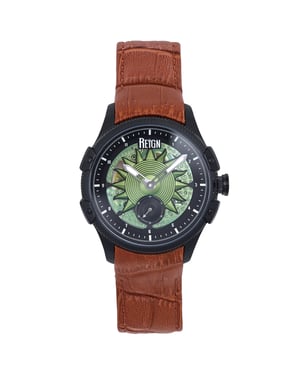 Reign Solstice Automatisch semi-skelet horloge - bruin/groen