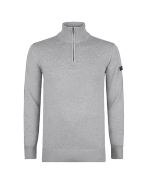 Presly & Sun Trui Lewis Zip Knitted Pullover  Grijs