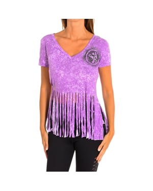 Dames sport T-shirt met korte mouwen en V-hals Z1T00401