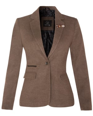 Dames Tweed jaren 1920 visgraat lichtbruine blazer