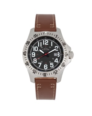 Elevon Aviator horloge met leren band en datum