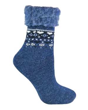 Thermische bedsokken voor dames Een maat - Denim