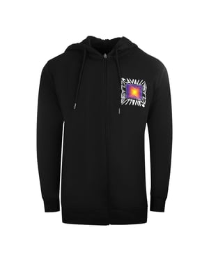 Cavalli Class Aysmmetric Box Design zwarte hoodie met rits