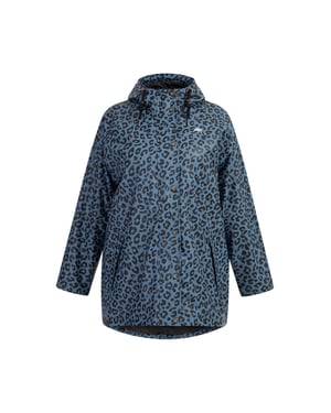 Schmuddelwedda Plus size regenjas met luipaardprint bridgeport Dames Blauw grijs zwart Leeuw
