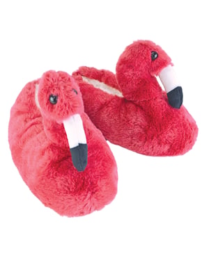Dames nieuwigheid zachte zolen flamingo pantoffels - Roze
