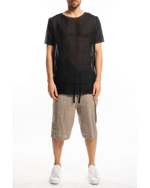 Takeshy Kurosawa T-shirt Lino Mannen zwart