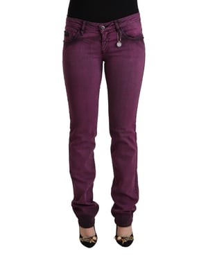 Costume National Women's Purple Cotton Stretch Slim Fit Denim Jeans