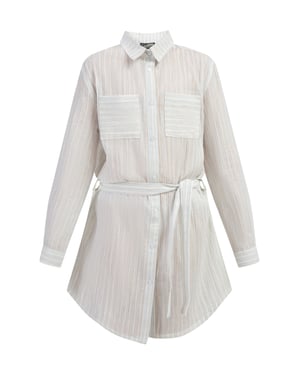 Dreimaster Overhemd blouse jurk Meisje Lichtblauwe strepen
