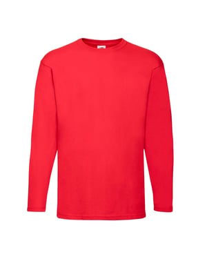 Fruit of the Loom Heren Valueweight T-shirt met lange mouwen (Rood)