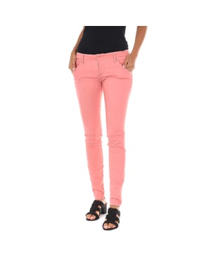 Lange broek van stretchstof 70DBF0585-G194 vrouw