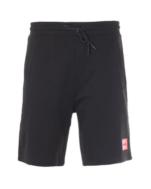 HUGO Logo Patch Duurzame Zweet Shorts - Zwart