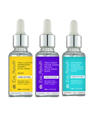 Squalaan serum 30ml + Ashwaganda Vitamine C serum 30ml + Peptide serum 30ml