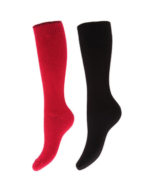 Floso Dames/dames Thermal Winter Wellington/Welly Laarzensokken (2 paren) (Roze/Zwart)
