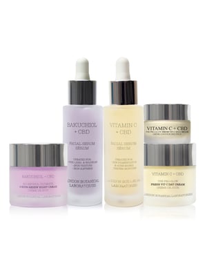 Bakuchiol Serum, Vitamine C Serum, Vitamine C dagcrème, Bakuchiol Nachtcrème, Vitamine C oog