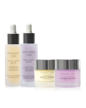 Bakuchiol Serum+ Vitamine C Serum+Vitamine C dagcrème+ Bakuchiol Nachtcrème