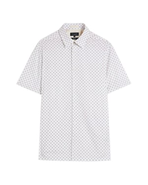 Ted Baker Forter Heren Wit Geoprint Overhemd