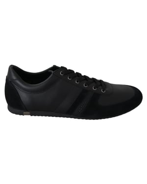 Dolce & Gabbana Mannen Zwart Logo Leer Casual Sneakers Schoenen