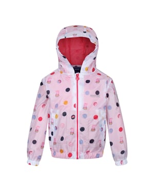 Regatta Kinder/Kinderen Peppa Pig Polka Dot Waterdichte Jas met Kap (Lichtroze)