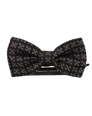 Dolce & Gabbana Zwart Witte Pois 100% Zijde Nek Papillon Mannen Stropdas