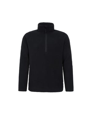 Mountain Warehouse Heren Ted Borg Half Zip Fleece Top (Zwart)
