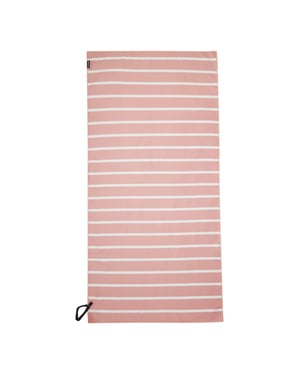Regatta Gestreepte microvezel strandhanddoek (Seashell Roze/Wit)
