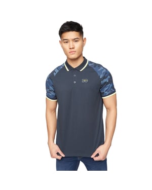 Crosshatch Heren Polo Cramdark Camo (Marine)