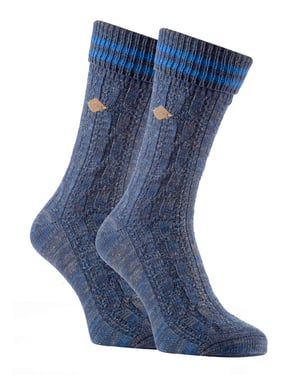 2-pack Heren Katoenen Kabelgebreide Boot Dress Sokken met Omgeslagen Top