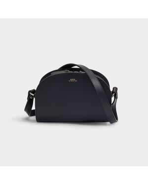 Zwart Demi-Lune Mini-tasje van glad kalfsleer