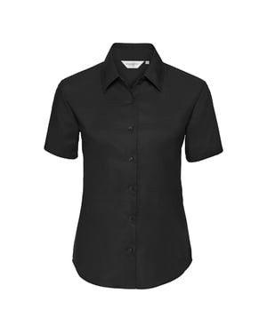 Russell Collection Dames/Dames Oxford Overhemd Met Korte Mouwen (Zwart)
