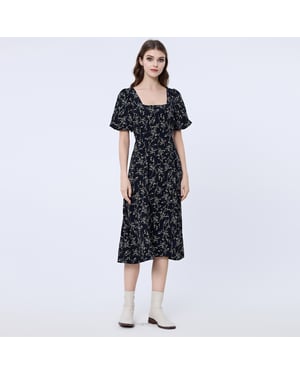 Vierkante halslijn Liberty print jurk
