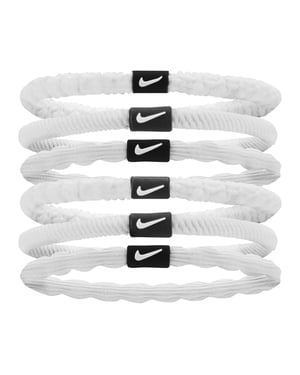 Nike Flex Haardband (Verpakking van 6) (Wit/Zwart)