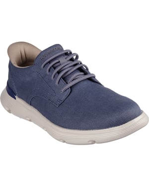 Skechers Garza Clive Cotton heren blauw veterschoenen