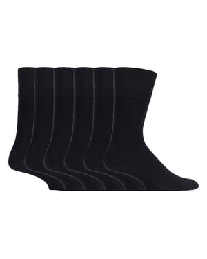 Set van 6 sokken zonder elastiek bamboesokken met zachte grip voor heren - SOMRM01