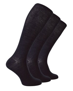 Steven - 3 Paar Multipack Heren Kniehoge Merino Wollen Sokken - Houtskool
