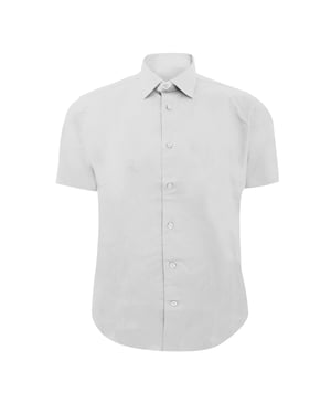 Russell Collectie Heren Korte Mouw Easy Care Gevoelig Overhemd (Wit)