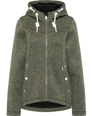 ICEBOUND Yuka serie Gebreide fleece jas Dames olijf melange