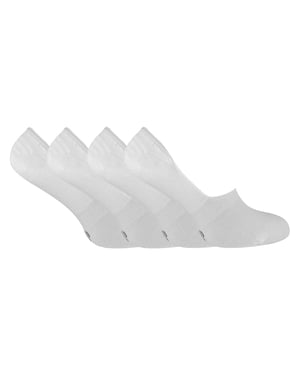 Set van 4 sokken met onzichtbare voering van bamboe voor dames - Wit